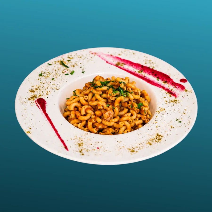 Macaroni aux Crevettes — Macaroni crémeux aux crevettes décortiquées. · Sphère Restaurant by Léa, Kouba, Alger