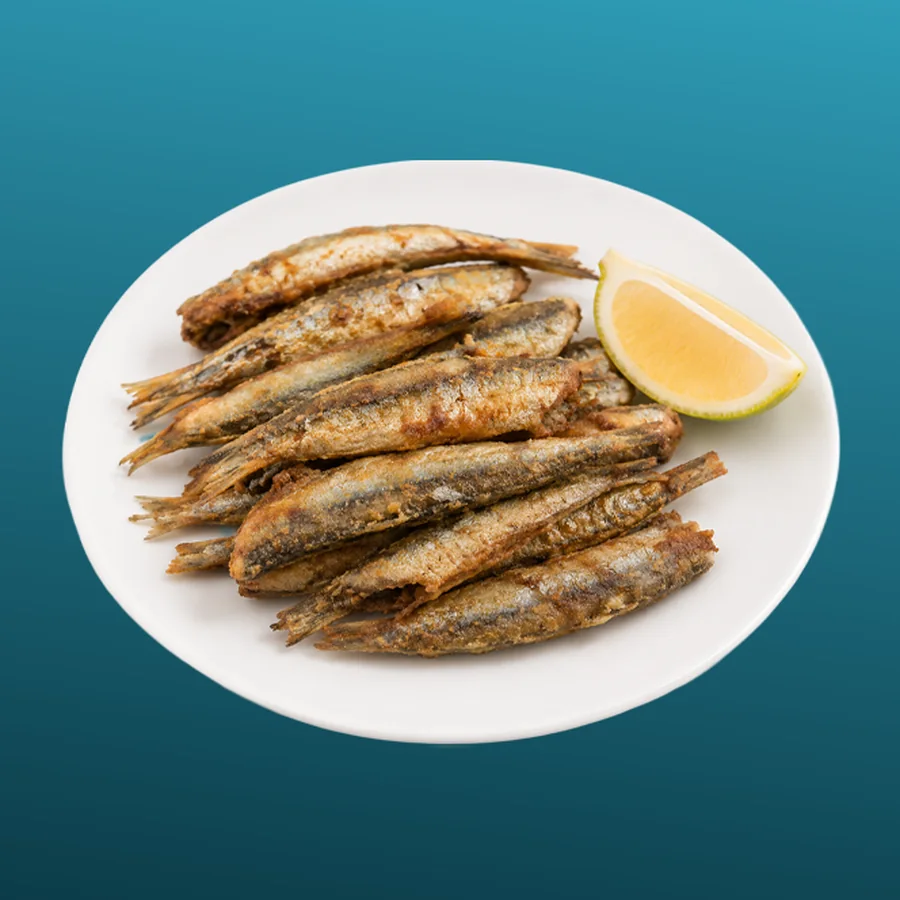 Sardines Friture (Derssa) — Sardines fraîches frites à la minute, façon derssa. À manger avec les doigts. · Sphère Restaurant by Léa, Kouba, Alger