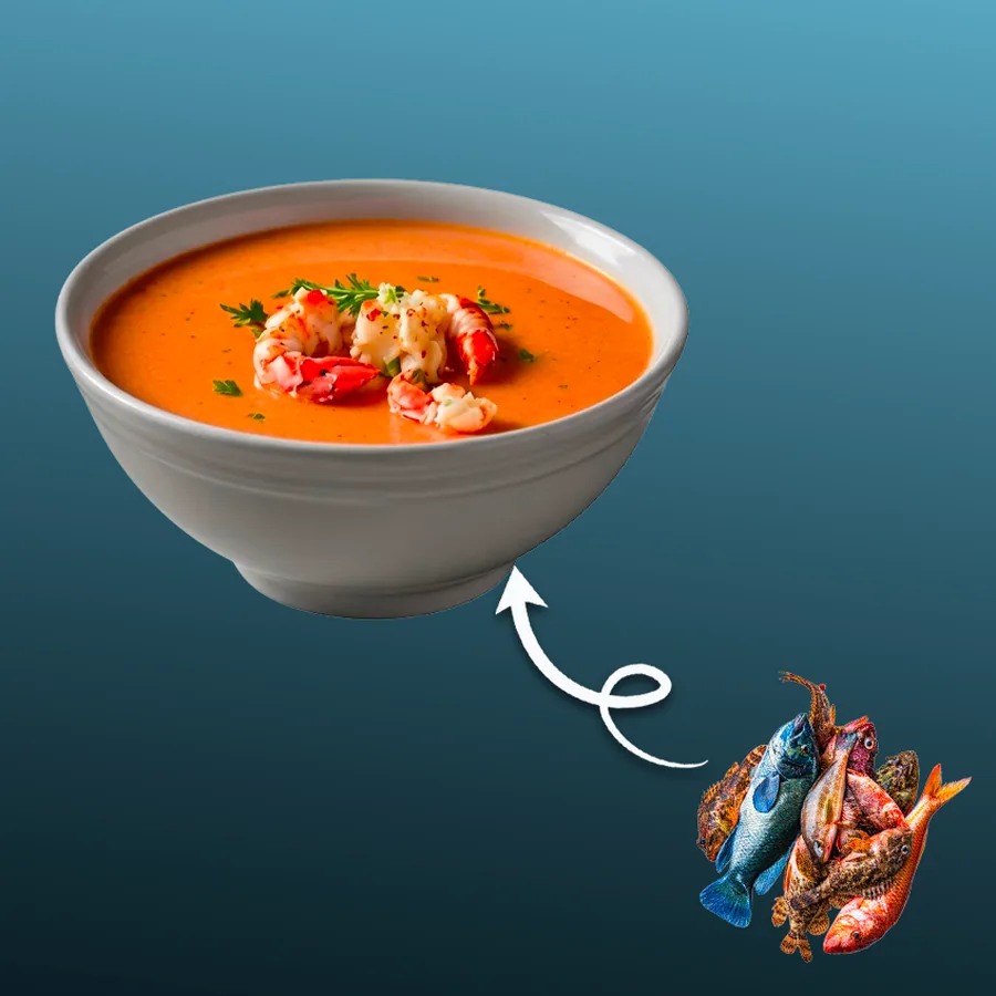 Soupe de Poisson — Soupe de poisson liée et parfumée, servie bien chaude. La façon la plus douce de commencer. · Sphère Restaurant by Léa, Kouba, Alger